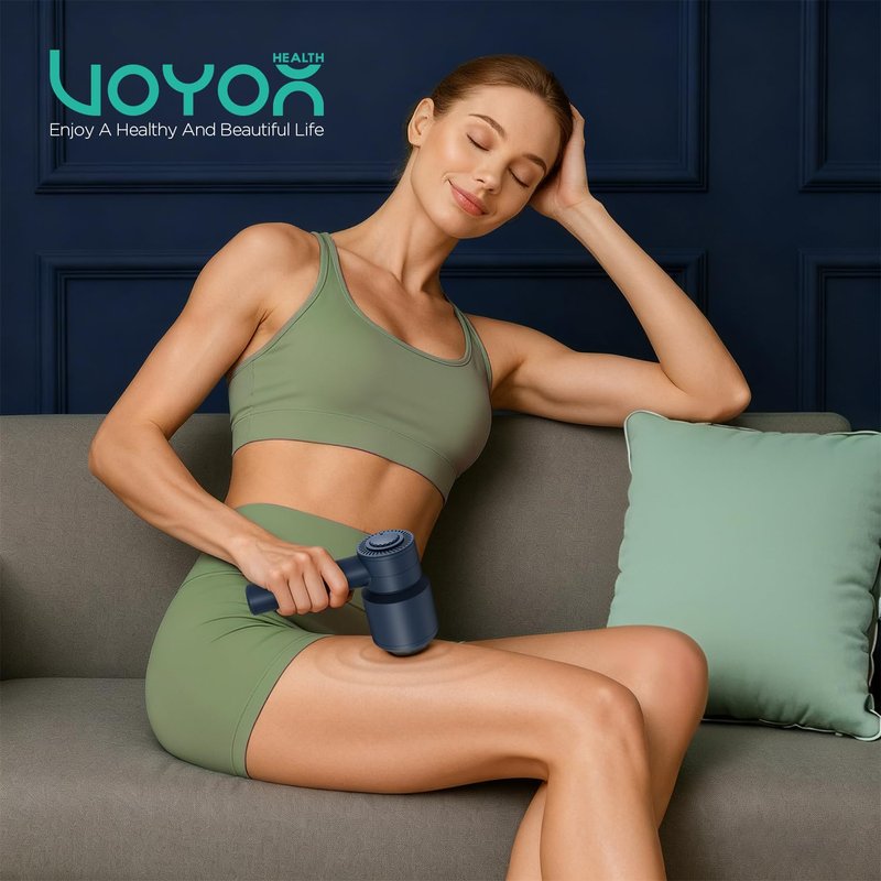VOYOR-HEALTH Handheld Cellulite Massager, Electric Cellulite Remover Body Sculpting Massage with 5 Replaceable Heads for Arm,Thigh,Calves, Cordless & Rechargeable Deep Tissue Massager CM410 (Blue)