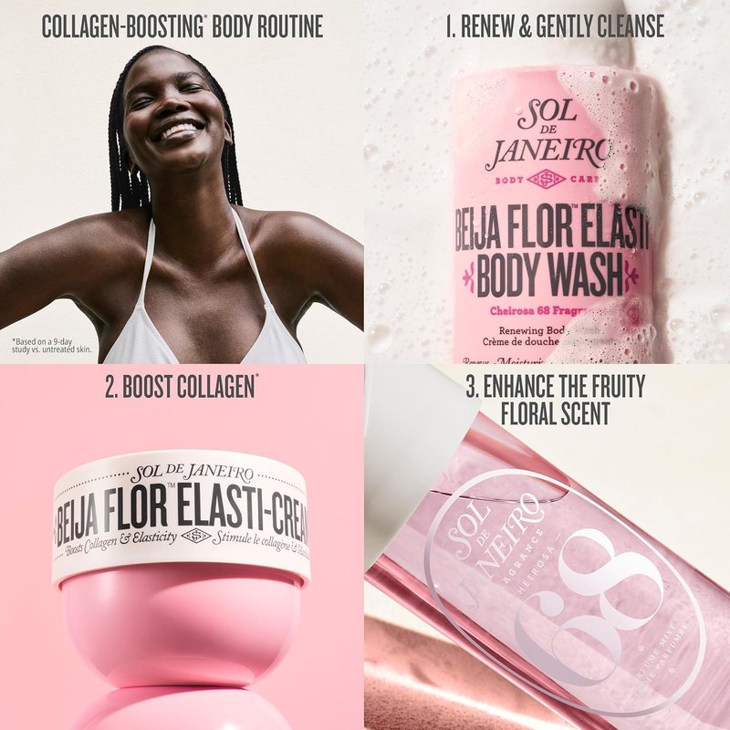 Sol de Janeiro Collagen Boosting Beija Flor Elasti-Cream & Cheirosa 68 Hair and Body Fragrance Mist Duo 8.1 fl oz.