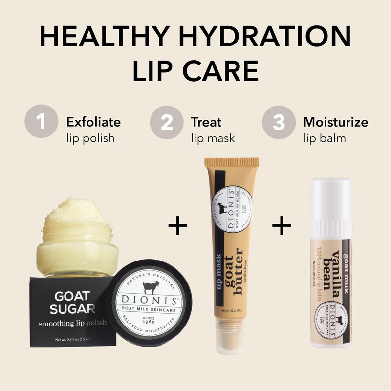Dionis Goat Milk Jumbo Lip Balm - Moisturizing for Dry, Chapped, Lips, Conditioning with Beeswax, Shea Butter, Coconut Oil - Vanilla Bean 0.28oz (Pack of 3)