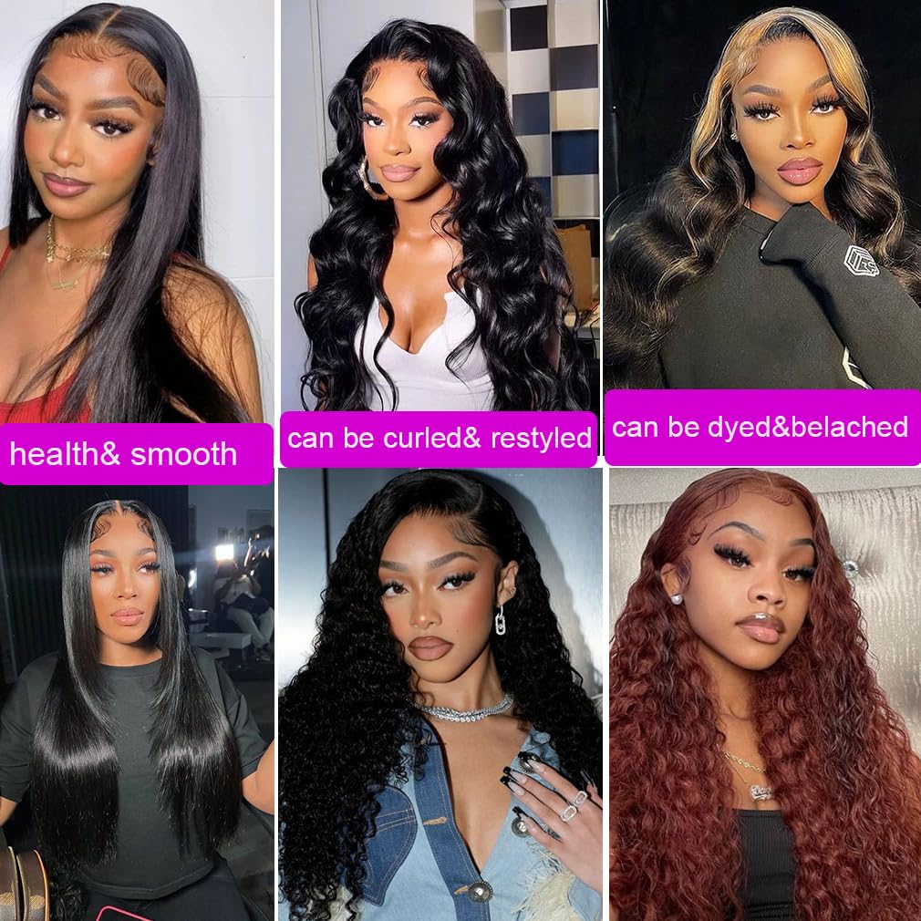 Hair Unprocessed Brazilian Virgin Human Hair Straight Hair One Bundle 24 Inch Virgin Human Hair Straight Bundle Weave Weft Extension Natural Black (100+/-5g)/pc Can be Dyed and Bleached