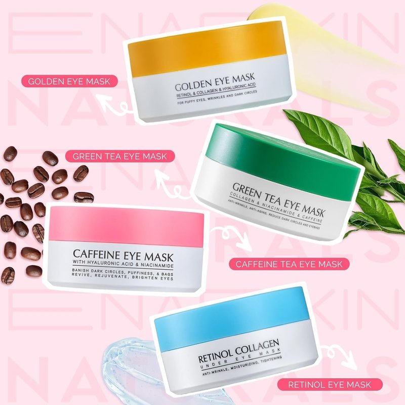 Under Eye Patches Kit: 120 Pcs Retinol & Golden Gel Eye Mask for Dark Circles, Puffiness and Wrinkles - Day & Night Skin Treatment Pads with Niacinamide, Collagen, Hyaluronic Acid & Vitamin C (2 Pack)
