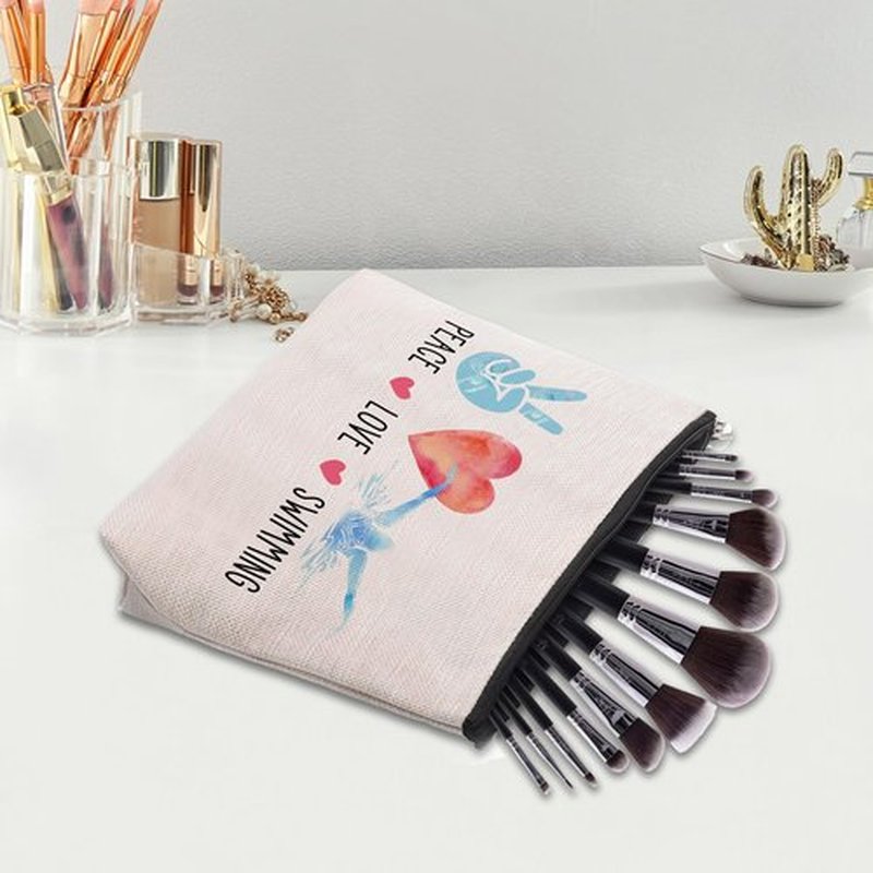 CEASQVAA Funny Swimming Gifts for Women, Swimming Team Gifts Swim Coach Teacher Gifts, Swimming Makeup Bag Birthday Gifts for Swimmer Women Her Female