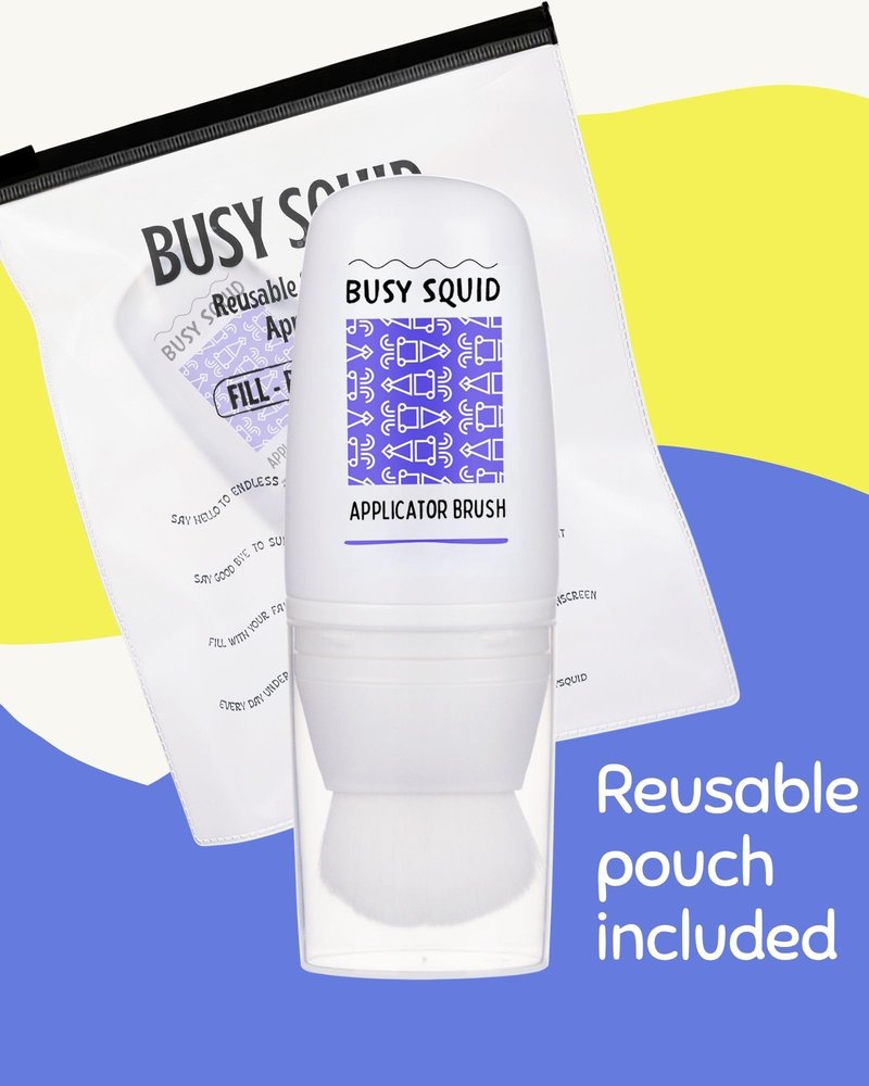 Set of 2 Refillable Sunscreen Brush for Face – 2 oz Travel Applicator for Liquid SPF – Mess-Free Reapplication for Kids & Adults – Perfect for Beach, School & Sports