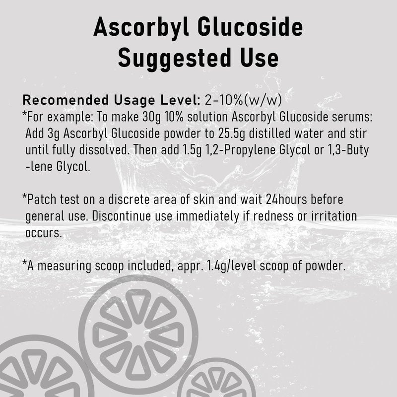 MAYKER Ascorbyl Glucoside Powder 0.7oz, Cosmetic Grade, High Purity Vitamin C Derivative for DIY Ascorbyl Glucoside Serums, Fine, Easy to Use Cosmetic Raw Material