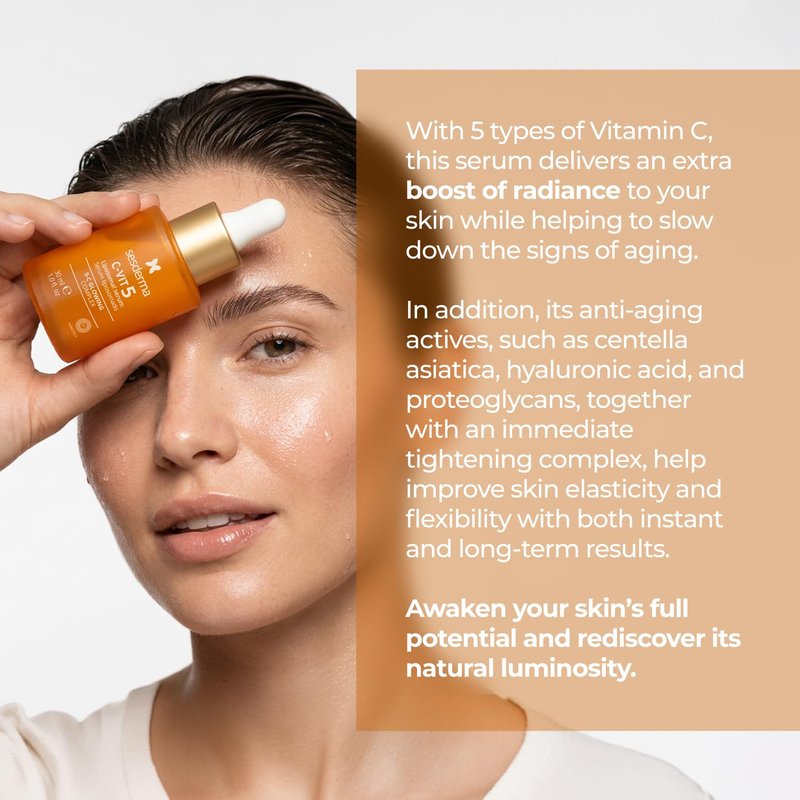 Sesderma C-VIT 5 Fusion Vitamin C Serum, Boosted Hydration, Radiant Glow, Antioxidant Defense, Targets Pigmentation, Pro Skincare Formula, 1.0 fl. Oz