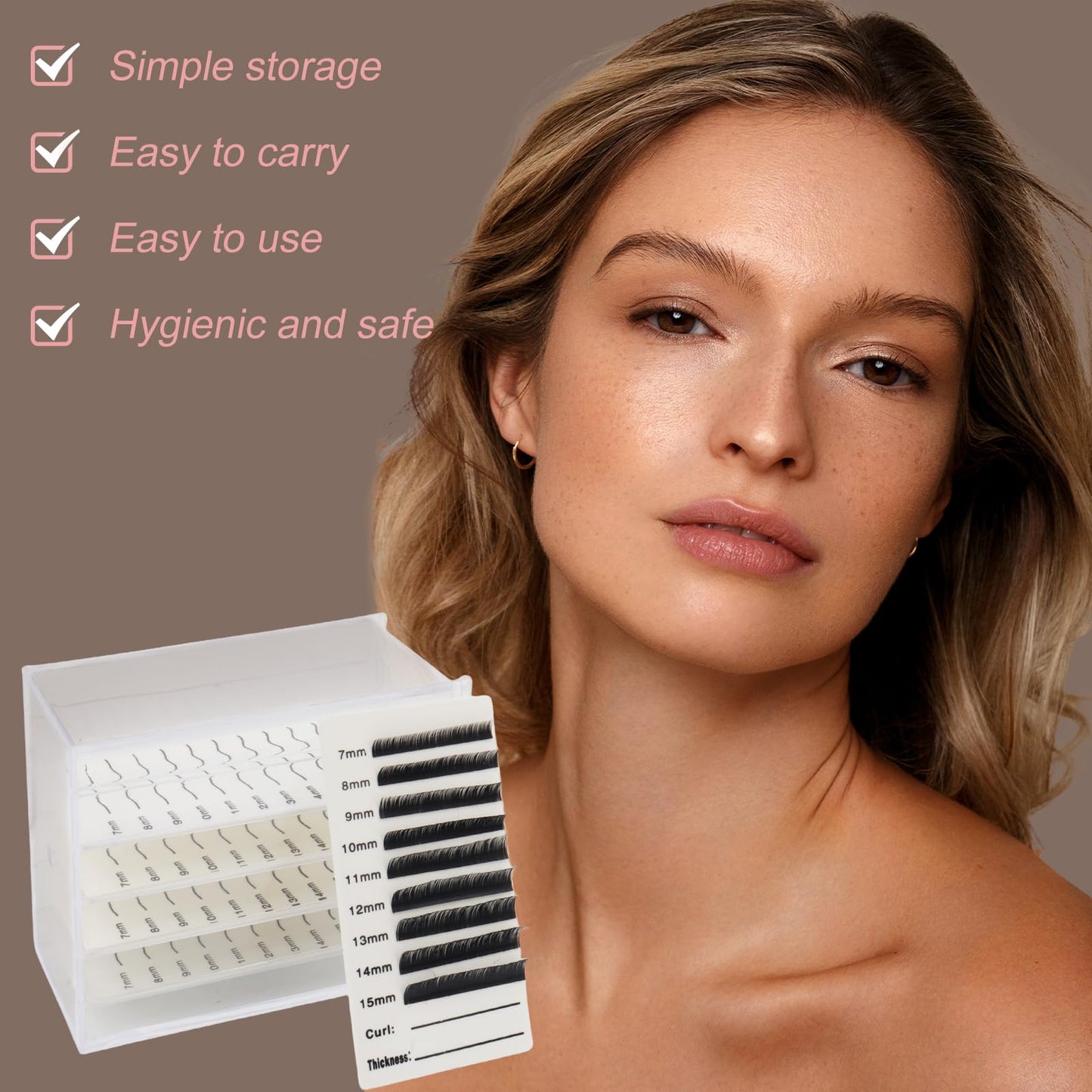 Acrylic 5 Layers Eyelash Storage Box Display Container Lash Display Organizer Eyelashes Holder Case Grafting Eyelash Transparent Box Extension Tool