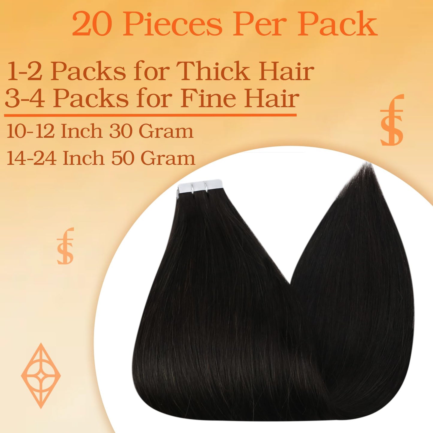 Full Shine Straight Tape in Hair Extensions Real Human Hair 10 Inch Seamless Tape in Extensions Natural Remy Hair Color 1B Black Double Sided Tape in Hair 20 Pcs Skin Weft Hair 30 Gram