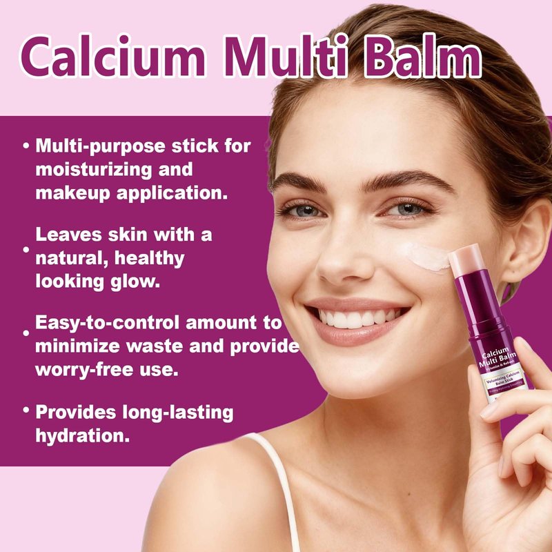 KITNOBLIS Calcium Multi Solid Balm Stick, Collagen Hydrating Face Care, Moisturizing & Skin Smoothing Skincare, Portable On-the-Go Solid Balm (2 PCS)