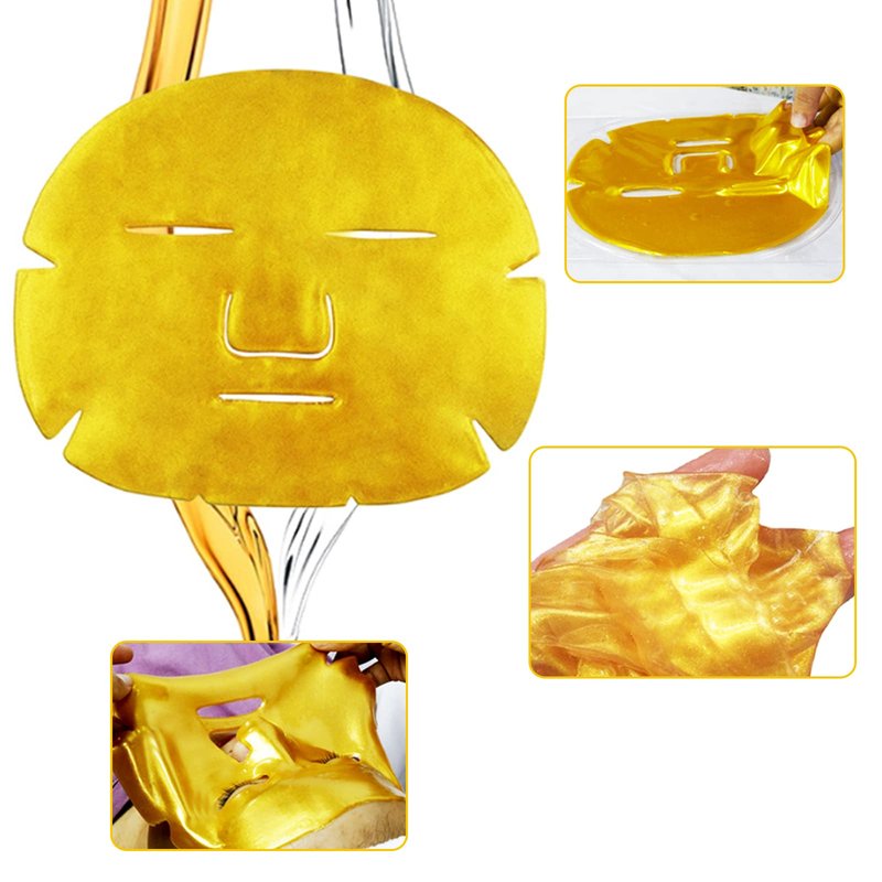 Adofect 12 Pack 24K Gold Gel Facial Masks Skincare Set, Collagen Crystal Sheet Patch for Anti Aging, Puffiness, Anti Wrinkle, Moisturizing, Deep Tissue Rejuvenation and Hydrates Skin