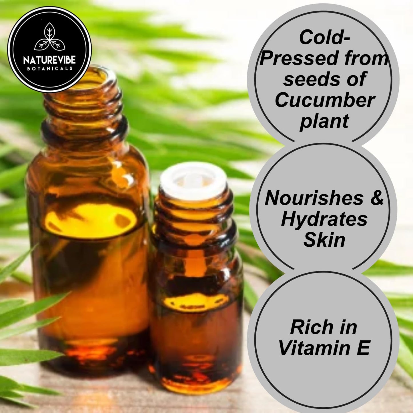Naturevibe Botanicals Cucumber Oil 32 Ounces | 100% Pure and Natural | Great for Skin Care and Hair Care
