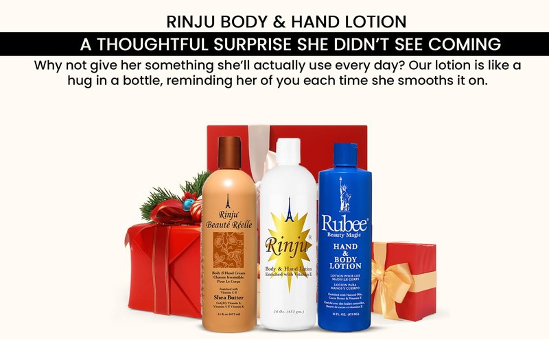Rinju Body & Hand Lotion - Pack of 3 Non-Greasy Lotion for Women & Men - 16oz - Rubee Cacao Butter Lotion for Extremely Dry Skin - Vitamin E Moisturizer, Shea Butter - Soothes & Softens Skin