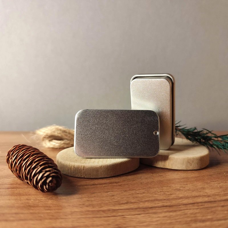Cubic Ape Slide Top Tin Containers for Lip Balm, Solid Perfume (0.5 oz, 16-Pack, w/Labels) - (Small) Empty Cosmetics Metal Boxes with Sliding Lids (Frosted Silver)