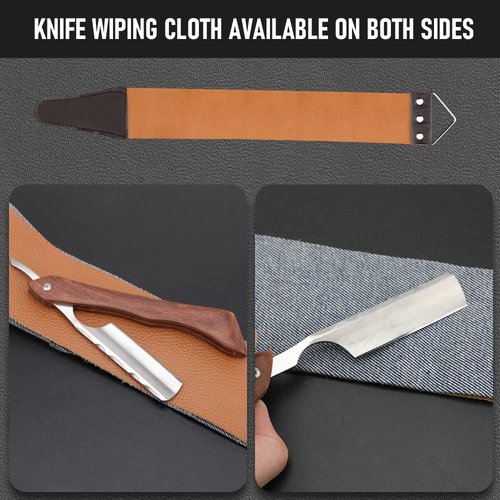 Straight Razor with Strope - Professional Straight Edge Barber Razor Premium Stainless Steel Shaver Razor with Shaving Strop for Men Home & Salon Grooming Using (NO.161)