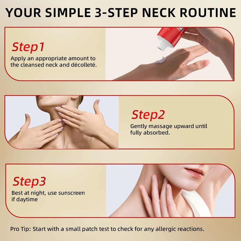 Redcool Retinol Neck Firming Cream – Neck Cream for Firming and Tightening, Skin Tightening Cream for Face, Tighten and Lift Neck Cream with Collagen & Hyaluronic Acid, Anti-Aging Moisturizer 1.76 oz