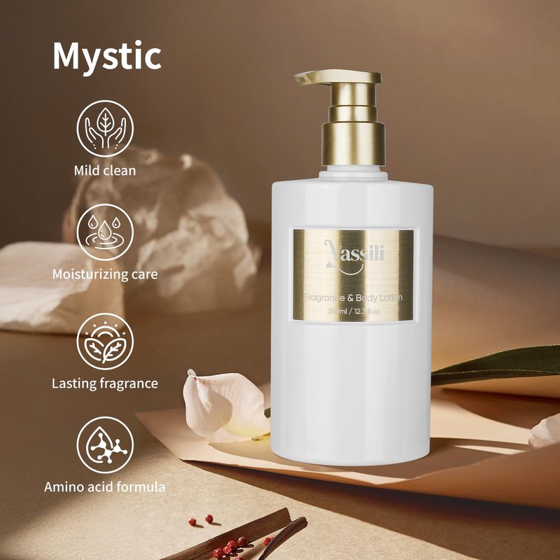 Vassili Scented Body Lotion for Women with Shea Butter & Vitamin E to Firm, Hydrate & Leave Skin Silky-Smooth, a Natural Moisturizer with a Long-Lasting Fragrance for All Skin Types-Mystic Mist