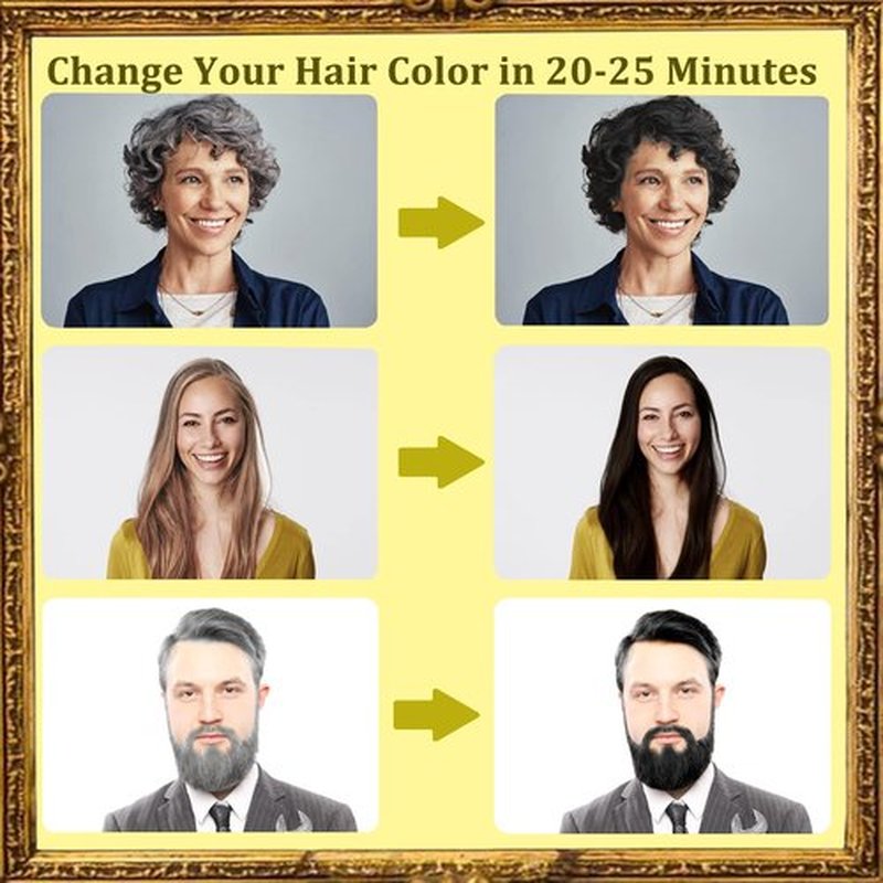 Coffee Hair Dye Shampoo 3 in 1 - Instant Shampoo Para Pintar el Cabello for Refresh Hair Color, Herbal Shampoo Hair Dye for Women Men, Easy to Use & Long Lasting Hair Color Shampoo 16.90 oz