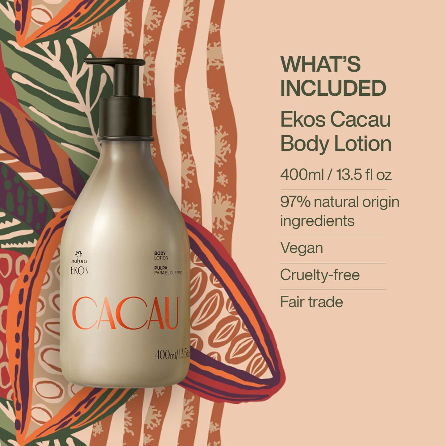 natura - Ekos Castanha (Brazil Nut) Renourishing Body Lotion - Anti-Dryness - Deep Skin Hydration Moisturizer - Vegan Skin Care - Brazilian Beauty Secrets - Self Care & Body Care - 13.5 fl oz (400ml)