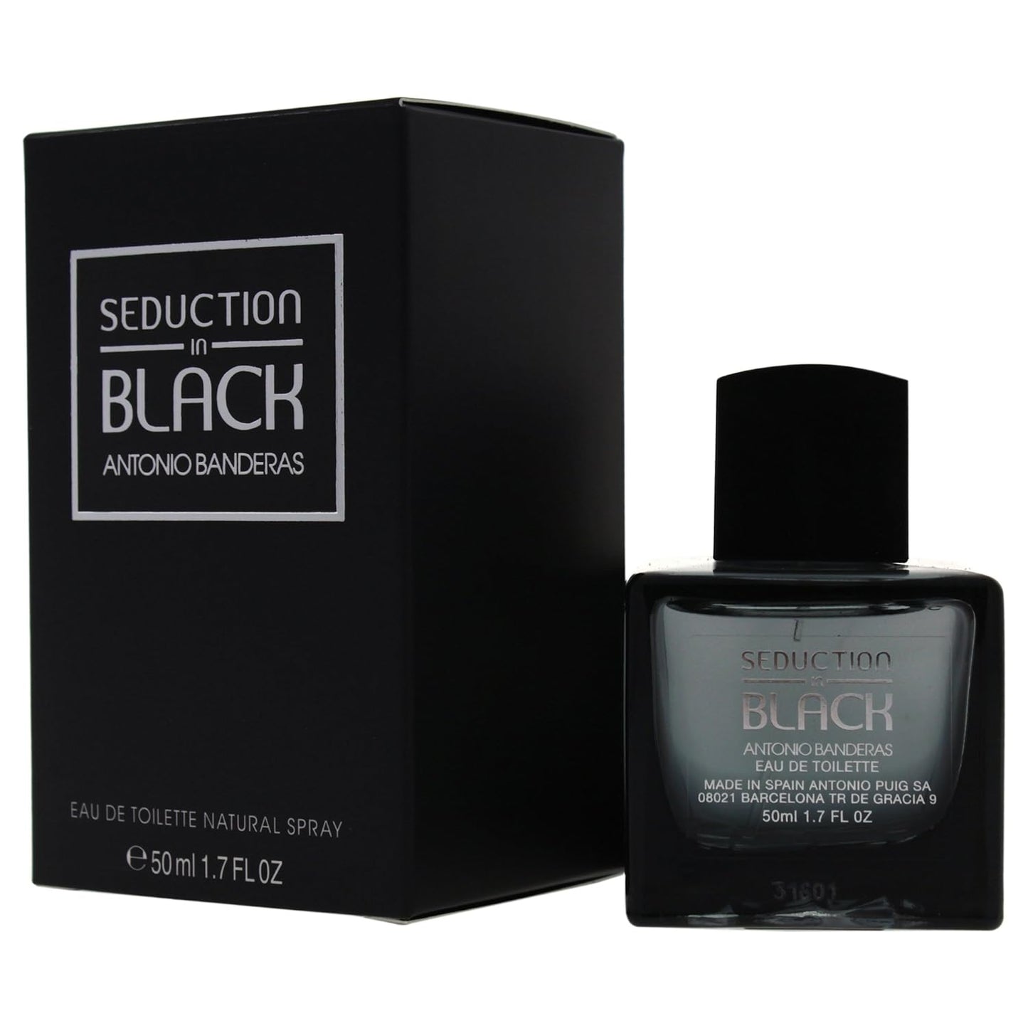 Antonio Banderas Seduction in Black for Men Eau de Toilette Spray, 3.4 Oz
