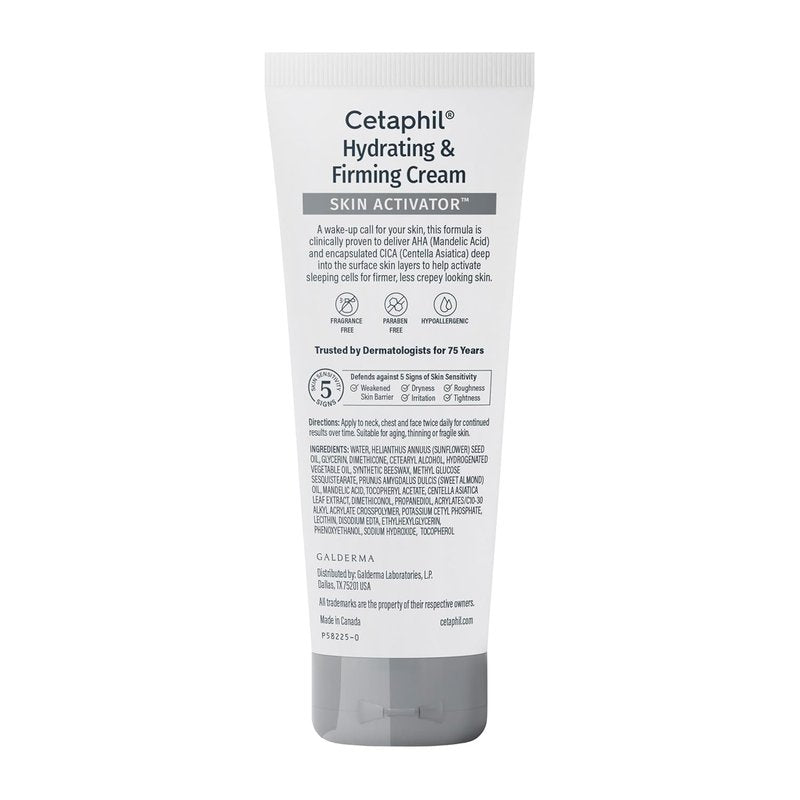 Cetaphil Hydrating & Firming Cream - Mandelic Acid & CICA | 3.4 oz for Face, Neck & Chest