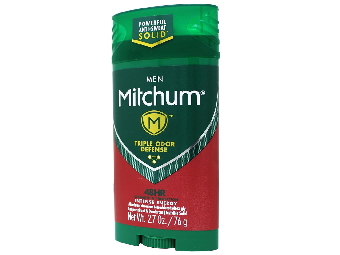 Mitchum Men Antiperspirant & Deodorant Stick, Triple Odor Defense Invisible Solid, 48 Hr Strength & Protection, Intense Energy, 2.7 Oz - 3 Pack