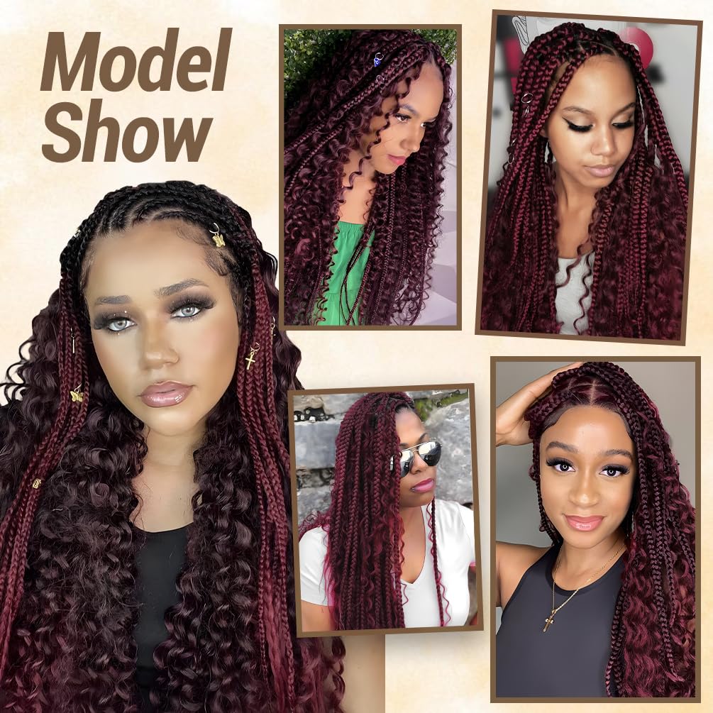 Human Braiding Hair for Boho Knotless Braids 1 Bundle 14 Inches 40g Deep Wave Bulk Human Hair for Braiding Hair Wet and Wavy 10A Brazilian Virgin Human Bohemian Hair for Braiding 99J