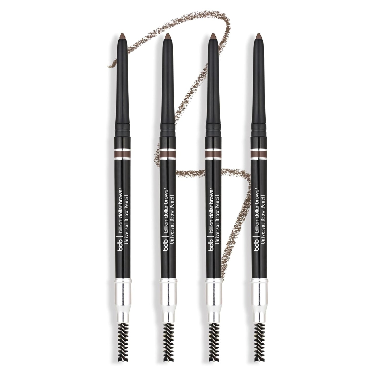bdb Universal Eyebrow Pencil - Precision Tip & Spoolie, Waterproof, Define Shape & Fill Brows, 3-Pack