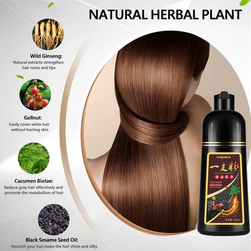Onilyua Instant 500ml Purple Hair Color Shampoo | Plant Formula, 3 in 1 Permanent Hair Dye Shampoo for Men & Women, Natural Hair Coloring Shampoo in Minutes, 17.7 Fl Oz (Purple)