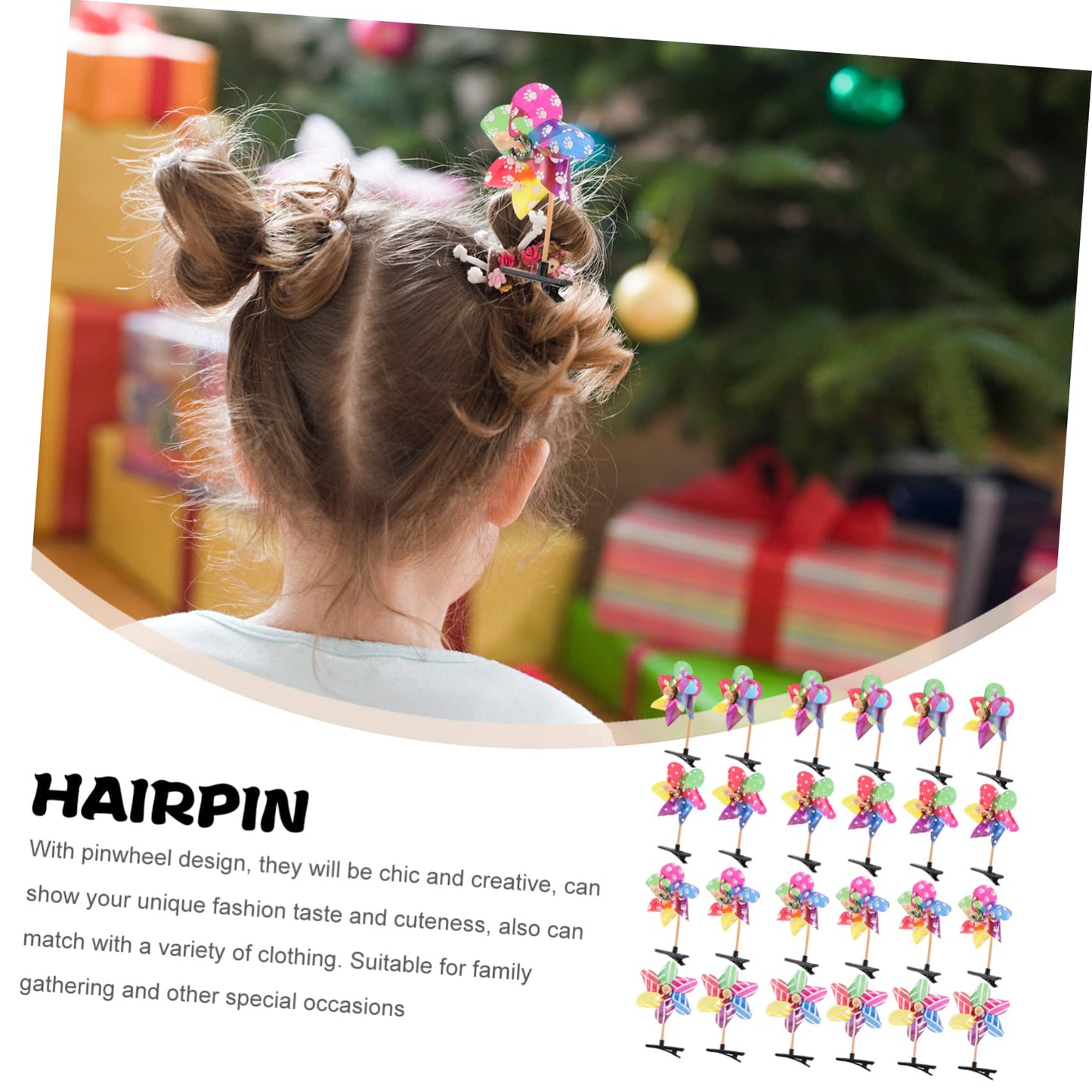 72 Pcs Windmill Hairpin Holiday Hair Clips Girls Hair Accessories Hair Barrettes Pinwheel for Hair Decorative Hairpins Hair Clips for Girls Duckbill Hair Clips Barrettes for Women