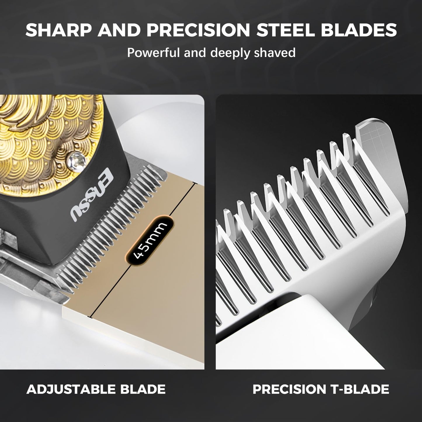 ENSSU Professional Hair Clippers for Men, Cordless Barber Clippers and Trimmers Set, Men's Hair Clippers for Hair Cutting with LED Display, Men's Grooming Kit