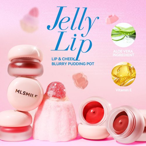 Lip Pudding Pot, Lip & Cheek Blurry Pudding Pot, Blurring Makeup Blush, Buildable Lightweight, Multi-Use Soft Matte Velvet Finish,With A Lip Pudding Pot Brush (02 crush+06 hickey)
