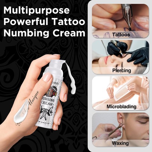 Skiennix 6 Hours Maximum Strength Tattoo Numbing Cream(52ml) - Best Painless Tattoo Numbing Cream for Waxing, Piercing, Microneedling, Permanent Makeup, Numbing Cream for Tattoos Extra Strength