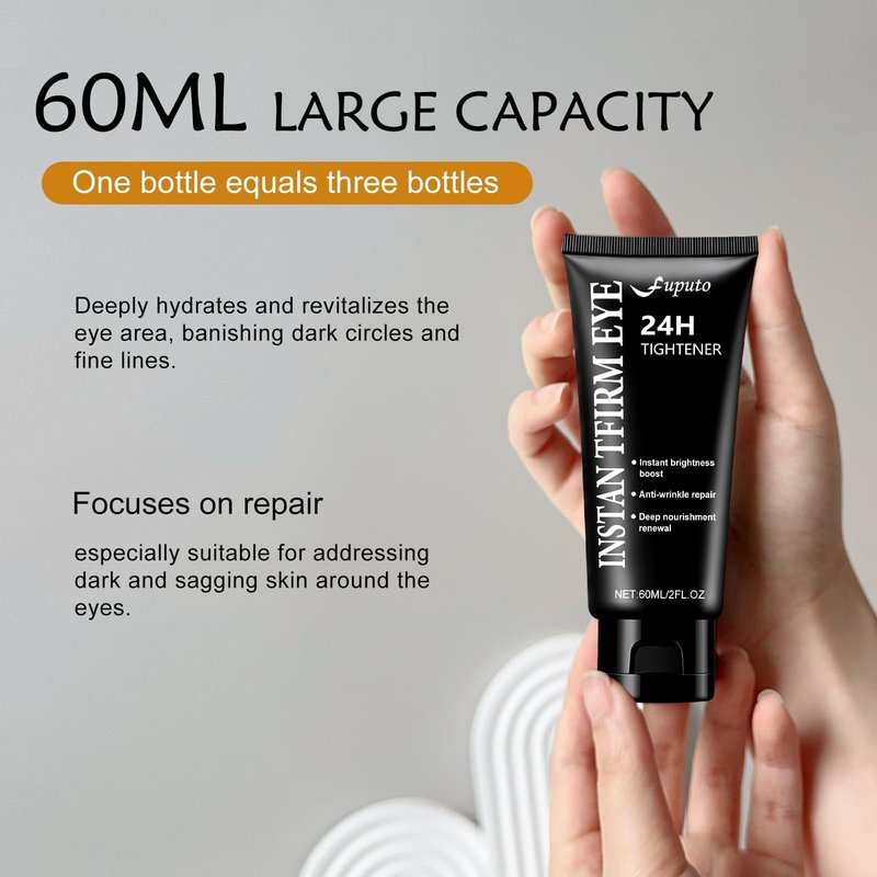 Instant Eye Tightener Cream, 60ML Instant Firm Temporary Eye Tightener for Reduces Dark Circles, Puffiness, Fine Lines, Upgraded Formula for Women, Fast-Absorbing & Moisture Lock(1Pcs