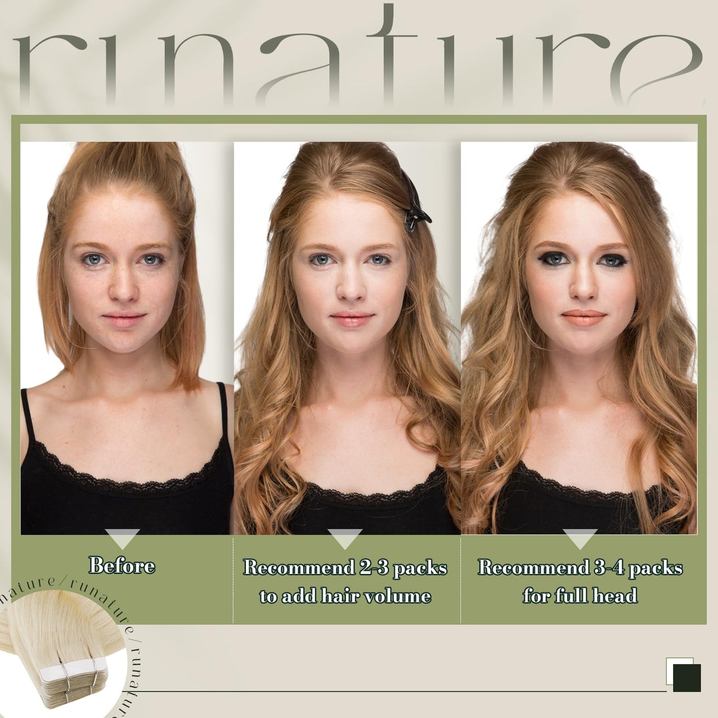 RUNATURE Blonde Human Hair Tape in Extensions 12 Inch Remy Tape in Hair Extensions Human Hair #60 Platinum Blonde Double Sided Short Tape in Human Hair Extensions Full Ends Salon Quality 30g 20pcs