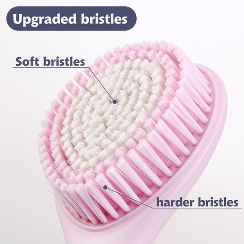 BEDELITE Back Bath Brush Long Handle for Shower of 2 - Soft Shower Brush for Men & Women,Back Brush Scrubber - 16.4" Long Skin Exfoliator for Bath Scrubber Body Brush(2 Pack, Blue & Pink)
