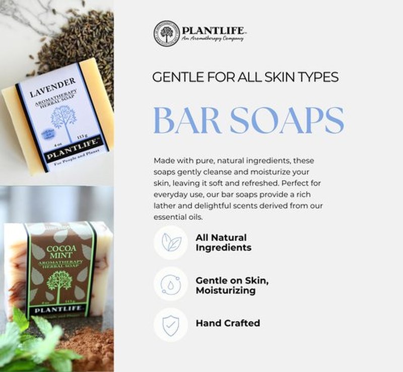 Plantlife Cedarwood 3-Pack Bar Soap - Moisturizing and Soothing Soap for Your Skin - Hand Crafted Using Plant-Based Ingredients - Made in California 4oz Bar