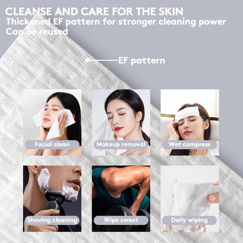 RGBB Clean Face Towels 10"×12", Disposable, Ultra-Absorbent, Hypoallergenic & Soft Makeup Remover Dry Wipes, Pamper Your Face, Hygienic Towelettes, for All Skin Types(300 Count)