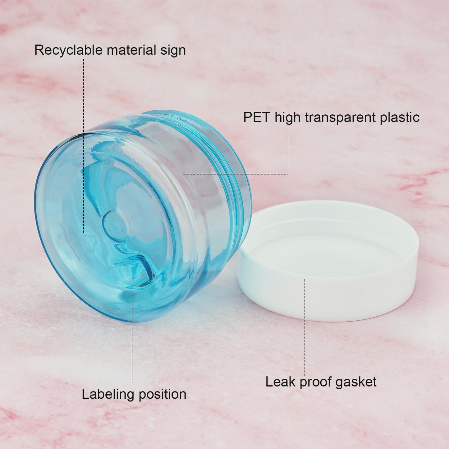 Cosywell Travel Containers for Toiletries Leak Proof Small Travel Containers with Lids 1 Oz 4 Pack Plastic Travel Jars for Creams TSA Approved Travel bottles for Lotion Makeup Cosmetics (Blue)