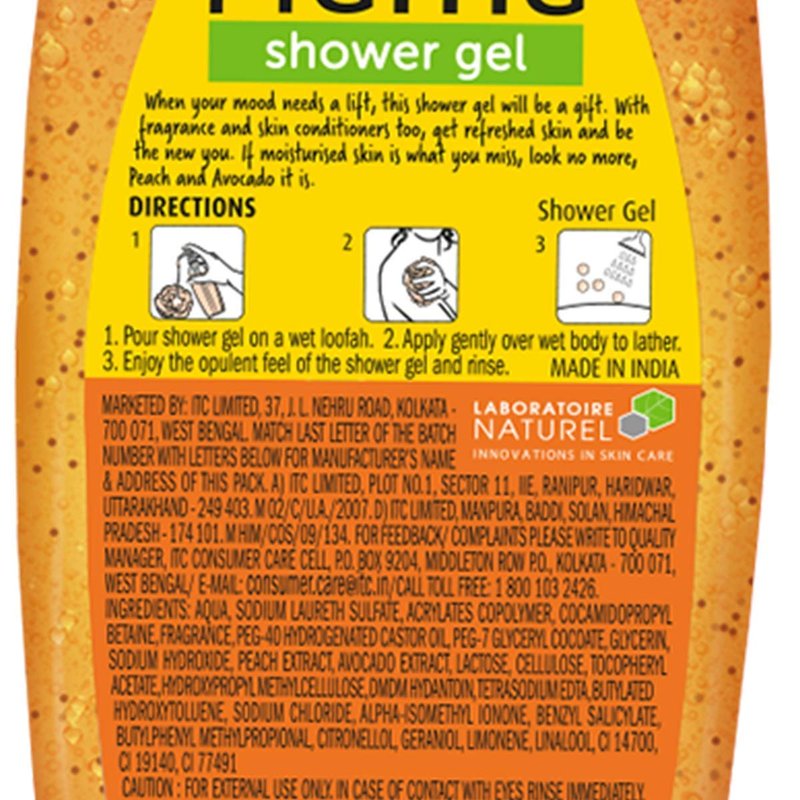 Fiama Shower Gel Peach & Avocado, Body Wash with Skin Conditioners For Soft Moisturised Skin, 500ml (16.90 Oz) Pump