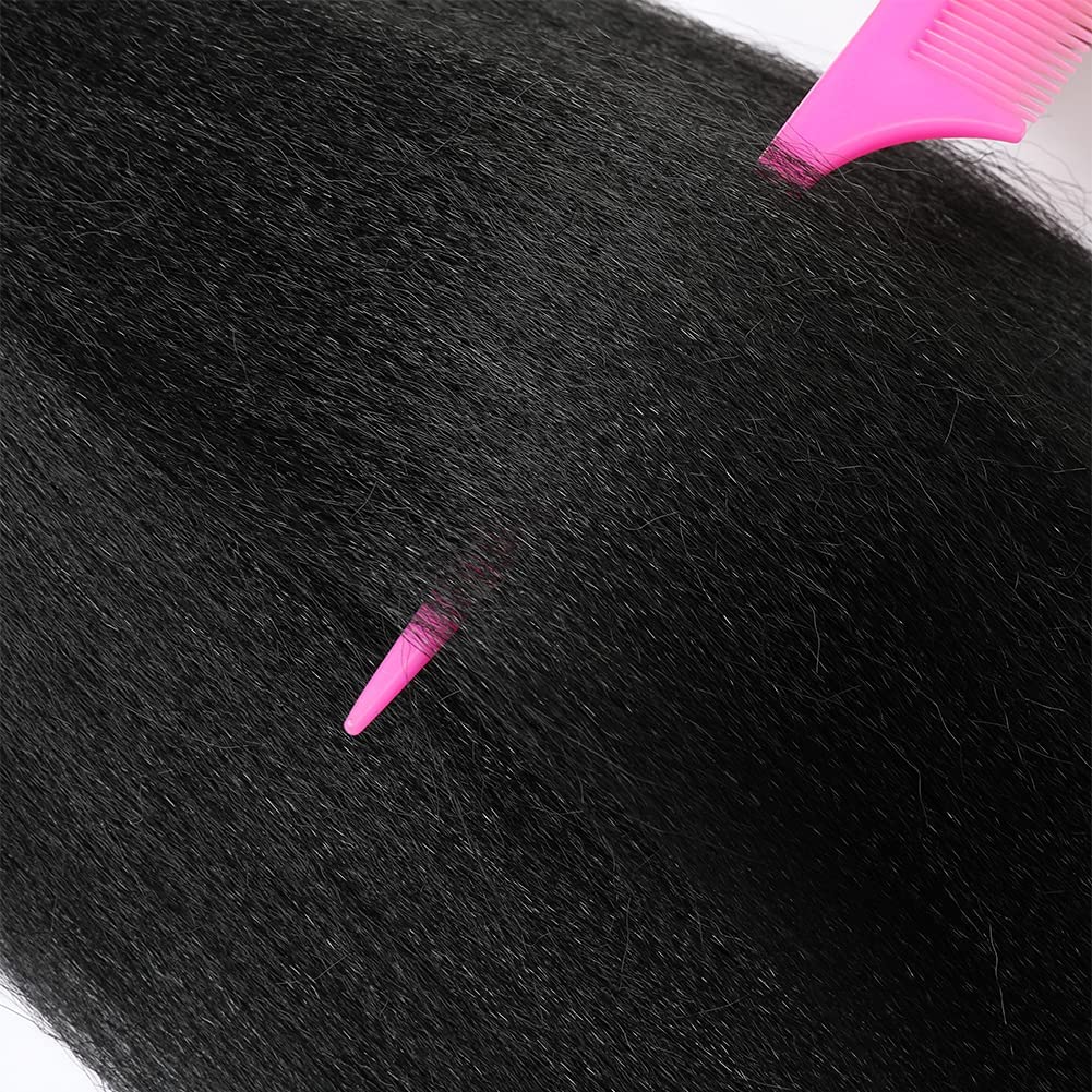 Pre-Stretched Braiding Hair Extensions Black - 18''-8 Packs Synthetic Crochet Braids, Natural Braid Crochet Hair, Hot Water Setting Professional Soft Yaki Texture (18inch,1B)