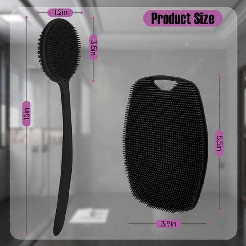 VWMYQ Back Scrubber for Shower, New Upgrade Multifunction Exfoliator Body Scrubber for Effective Shower Scrubber for Body, Ergonomic No-Slip Handle and Easier Product Foam Silicone (2 Pack)