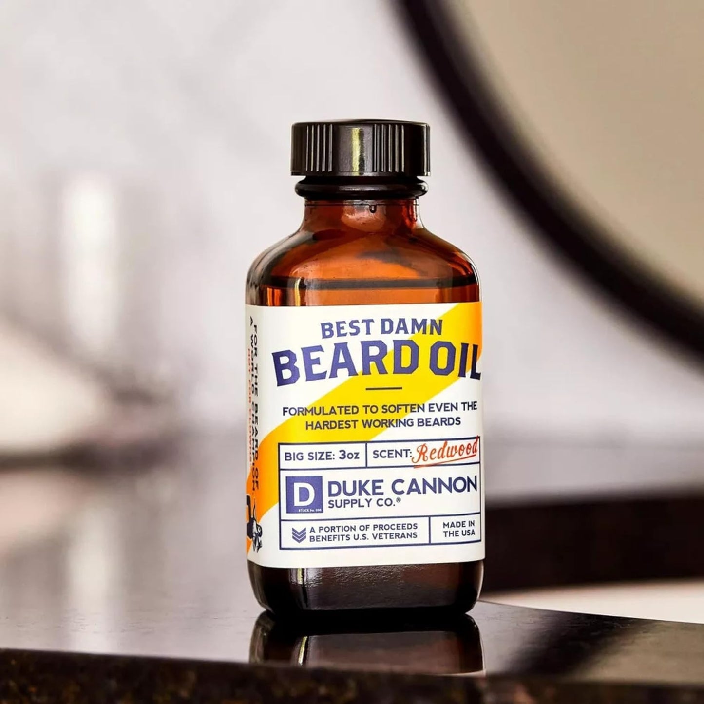 Duke Cannon Great American Beard Oil with Budweiser - Natural Conditioning with Apricot Kernel Oils, Warm Cedarwood Scent, 3 oz.