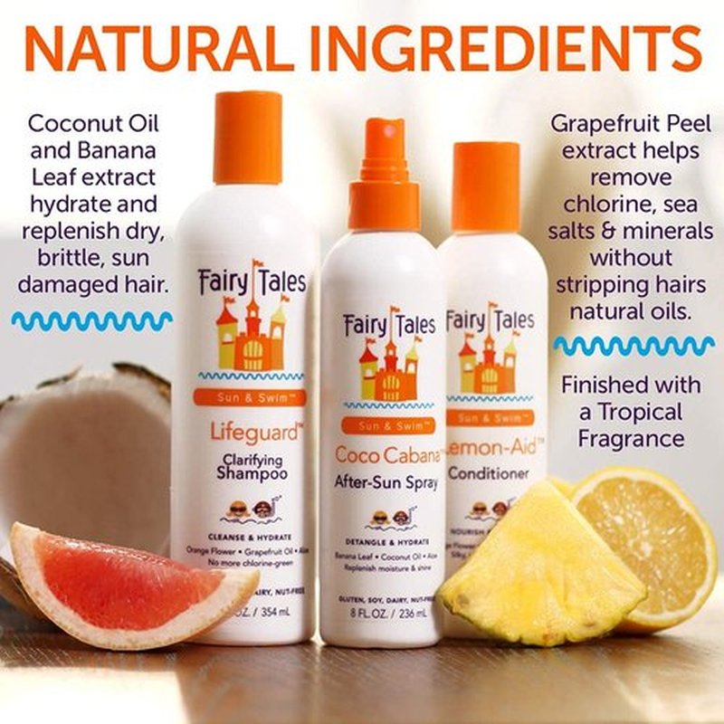 Fairy Tales Swim Shampoo for Kids - 12 oz - Made with Natural Ingredients in the USA - Chlorine Removal Swimmer Shampoo for Kids, No Parabens, Sulfates, or Synthetic dyes - 2 Pack