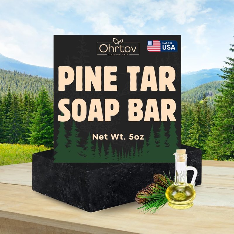 Pine Tar Soap – Natural Pine Tar Soap Bar for Men – Cleansing Bar for Acne, Eczema, Psoriasis & Itch Relief – Face & Body Wash with Activated Charcoal & Colloidal Oatmeal – Men’s Wash Made in the USA