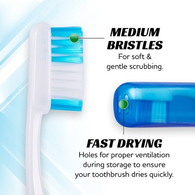 Travel Toothbrushes Firm, Mini Toothbrush with Toothbrush Cover, Camping Toothbrush, Travel Size Toothbrush with Toothbrush Case Portable Toothbrush, Adults Travel Toothbrush Kit (25 Pack Medium)