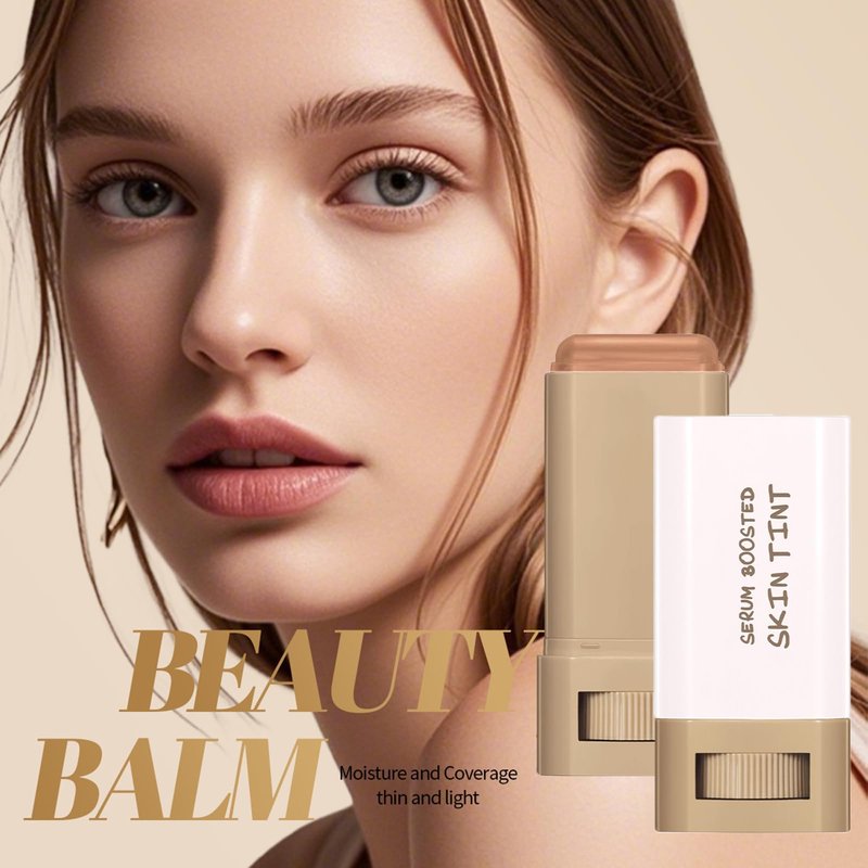 Beauty Balm Serum Boosted Skin Tint,Hydrating Tinted Moisturizer,Lightweight Solid Tinted Foundation Stick,Sheer to Medium Coverage,Face Tint Balm Contour Stick,Tattoo Cover Up Makeup(#02)