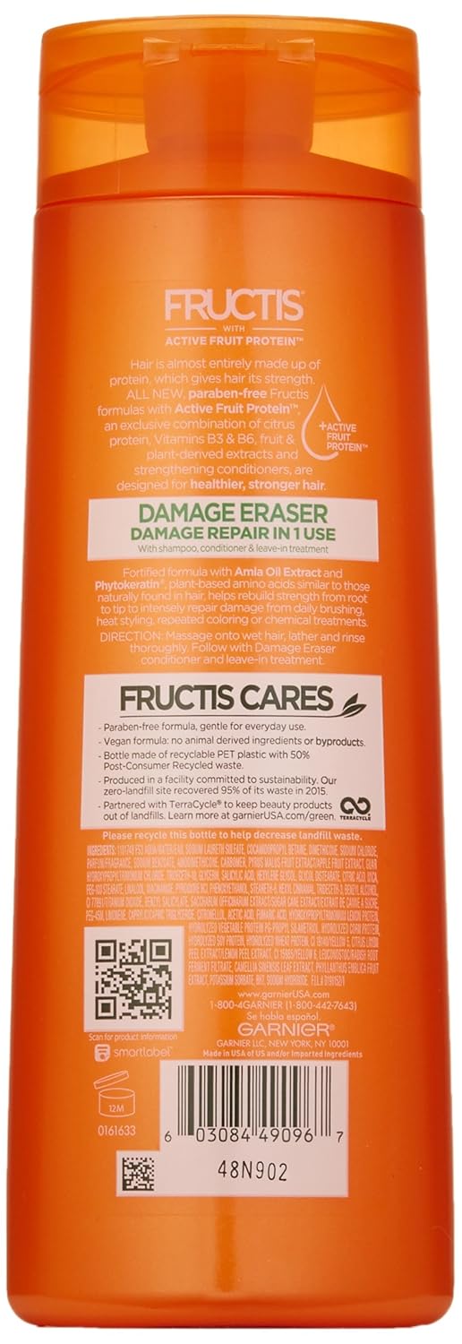 Garnier Fructis Damage Eraser Shampoo, Distressed, Damaged Hair, 33.8 fl. oz.