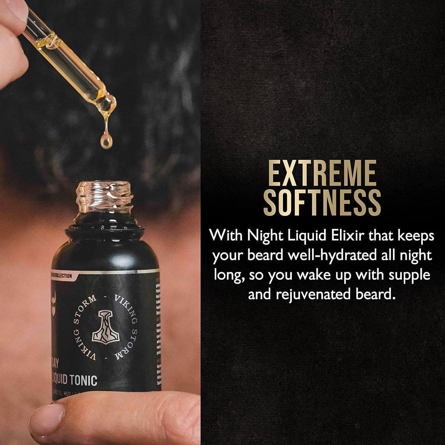 Beard Oil for Men by Beard Struggle - Night Liquid Elixir Beard Growth Oil - Natural Blend for Softens - Platinum Collection, Loki Unscented (1 Fl Oz)