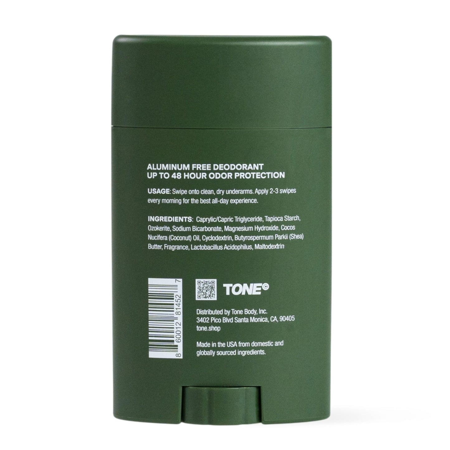 TONE Aluminum Free Deodorant for Men & Women, Woodland, Paraben Free Formula with up to 48-Hour Odor Protection, Dermatologist-Tested, 2.65 oz (4 Pack)