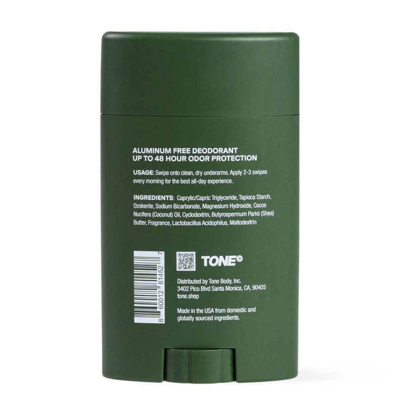 TONE Aluminum Free Deodorant for Men & Women, Woodland, Paraben Free Formula with up to 48-Hour Odor Protection, Dermatologist-Tested, 2.65 oz (4 Pack)