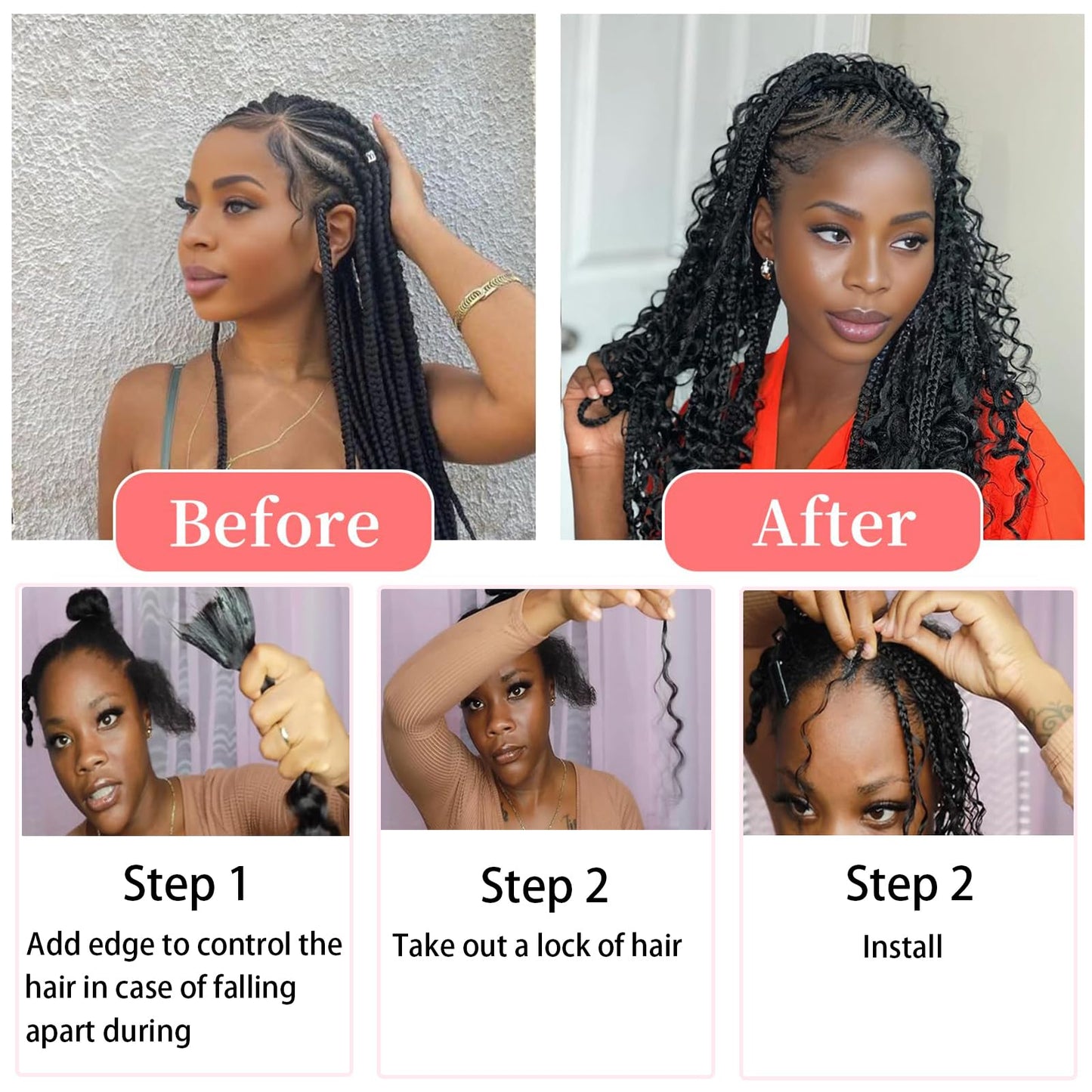 Deep Wave Bulk Human Braiding Hair 26 Inch 50g 1 Bundle/Pack No Weft Human Hair Bundles for Braiding 100 Percent Human Hair Deep Curly Braiding Hair for Boho Braids Natural Color